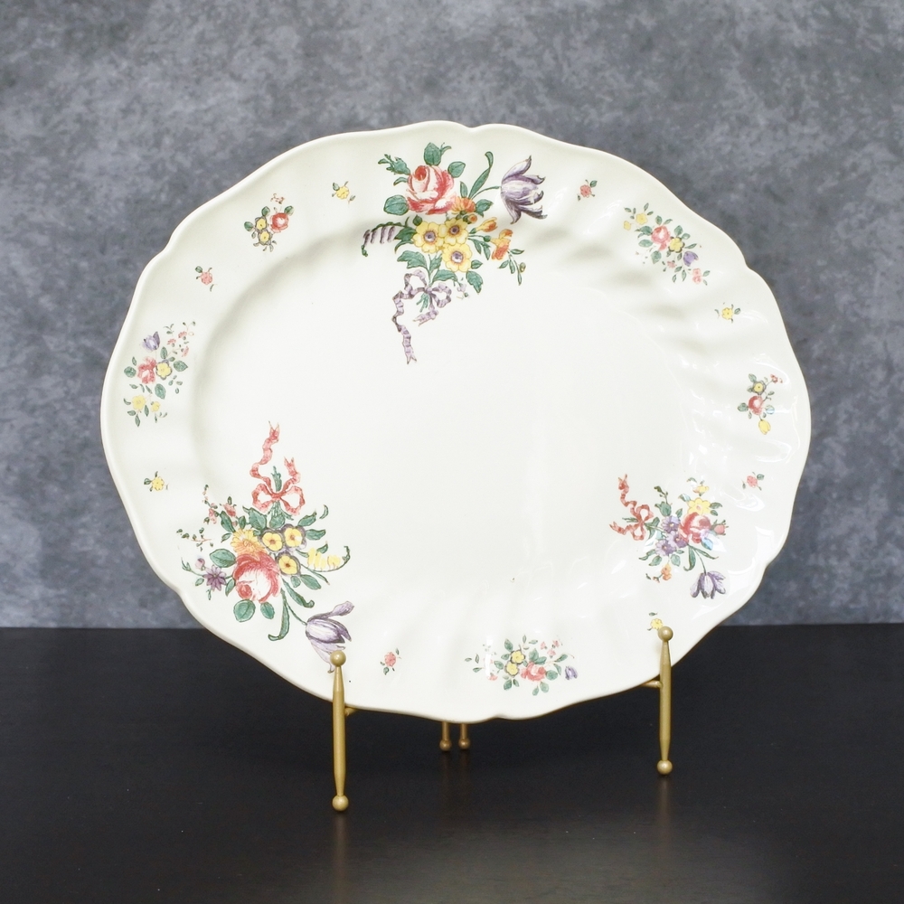 Antique Royal Doulton Old Leeds Spray Floral Oval Serving Platter